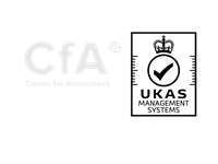 CfA Cert Logo White UKAS ISO 27001
